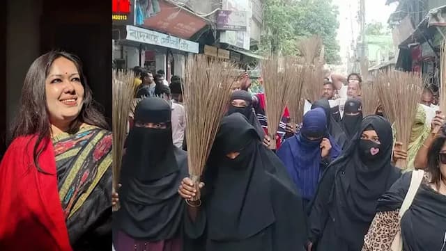 আশুগঞ্জে রুমিন ফারহানাকে অবাঞ্ছিত ঘোষণা, বিএনপির ঝাড়ু মিছিল
